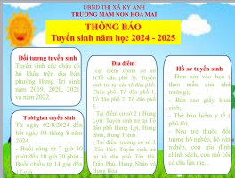 THÔNG BÁO TUYỂN SINH NĂM HỌC 2024 - 2025