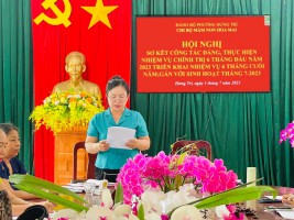 CHI BỘ TRƯỜNG MẦM NON HOA MAI TỔ CHỨC HỘI NGHỊ SƠ KẾT CÔNG TÁC ĐẢNG  6 THÁNG ĐẦU NĂM 2023, TRIỂN KHAI NHIỆM VỤ 6 THÁNG CUỐI NĂM 2023; GẮN VỚI SINH HOẠT THƯỜNG KỲ THÁNG 7/2023.