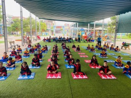 CỤM 1 TRƯỜNG MÀM NON HOA MAI TỔ CHỨC CHƯƠNG TRÌNH GIAO LƯU RUNG CHUÔNG VÀNG CHO TRẺ 5 TUỔI NĂM HỌC  2023-2024